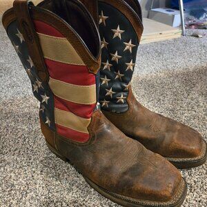 Durango Rebel American Flag Brown Leather Boots 11.5M